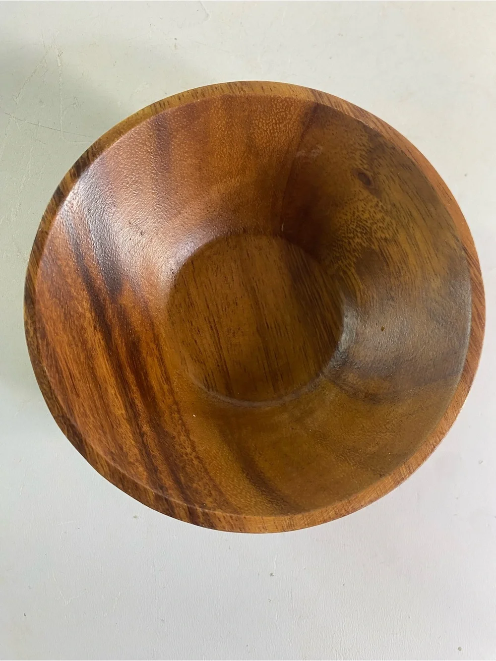 Wooden Salad Bowl 4 Salad Bowls Fork & Spoon 5th Bowl Included With Chip